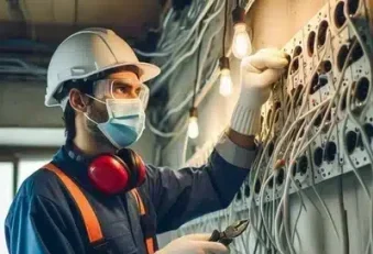 Our team member is working on light installatiion and fixture in old montreal area